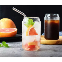 Kikiluxxa Transparent Glass Tumbler With Glass Straw Mug For Adults And Kids - 540Ml - Pack Of 1 - Fruit Juice Milk Cup Sipper Tea N Coffee Cup Can (Transparent Tumbler)