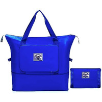 Lnt Large Capacity Folding Travel Bag Travel Lightweight Waterproof Carry On Luggage Bags With Fixed Strap Dry And Wet Separation Foldable Travel Duffel Bag For Foldable Bag Peach (Dark Blue)