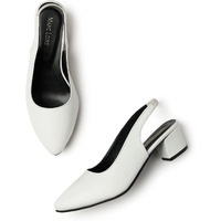 Marc Loire Comfortable Block Heel Sandals For Womens & Girls (White, Numeric_8)