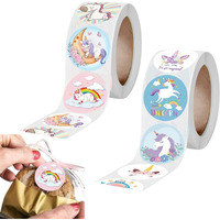 Fapiwen Paper Unicorn Stickers, 2 Rolls Stickers For Kids, Cute Stickers, Stickers For Girls, Unicorn Self Adhesive Decoration Stickers For School Birthday Party Gift (Random Style)(1000Pcs)