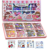Funblast Cute Girl Theme Kawaii Stickers - 200 Sheets Cute Washi Stickers, Japanese Style Stickers For Journals, Scrapbooking, Diy Arts And Crafts Kit, Self Adhesive Stickers