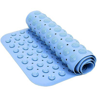 Vdnsi Anti Slip Bathroom Mat Rubber Bath Mats Floor Rectangle Anti Skid Mats For Bathing Area Shower Mat With Strong Suction Cups & Drain Holes 35X70 Cm (Blue)