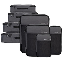 Travalate 8 Set Packing Cubes 4 Various Sizes Travel Luggage Packing Clothes And Undergarment Organizer Bags Set For Men And Women - Polyester, Grey