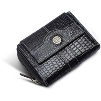 Hammonds Flycatcher Leather Ladies Wallet For Woman With 14 Card Slots - Clutch Purse For Women, Ladies Wallet For Women Stylish, Ladies Purse For Women Wallet, Purse For Woman, Croc Black