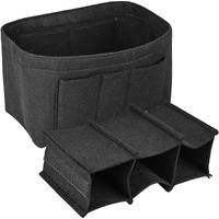 Greensheep Women Felt Purse Organizer Storage Bag For Ladies Handbag Tote Bag Glasses Keys- (Black, Slender M, 11.3X3.15X6.5 Inch)