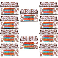 Acnos Premium Brand Metalic Brown Design White Chain 12 Piece Non Woven Large Size Saree Cloth Cover Set Pack Of 10