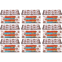 Acnos Premium Brand Metalic Brown Design White Chain 12 Piece Non Woven Large Size Saree Cloth Cover Set Pack Of 9