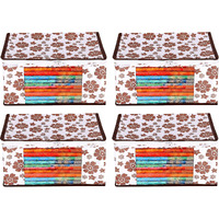 Acnos Premium Brand Metalic Brown Design White Chain 12 Piece Non Woven Large Size Saree Cloth Cover Set Pack Of 4