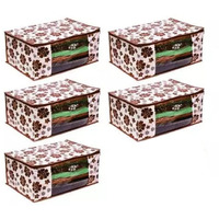 Acnos Premium Brand Metalic Brown Flower Design Brown Chain 12 Piece Non Woven Large Size Saree Cloth Cover Set Pack Of 5