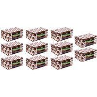 Acnos Premium Brand Metalic Brown Flower Design Brown Chain 12 Piece Non Woven Large Size Saree Cloth Cover Set Pack Of 11
