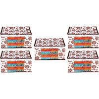 Acnos Premium Brand Metalic Brown Design White Chain 12 Piece Non Woven Large Size Saree Cloth Cover Set Pack Of 5