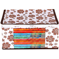 Acnos Premium Brand Metalic Brown Design White Chain 12 Piece Non Woven Large Size Saree Cloth Cover Set Pack Of 1