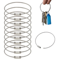 Astonandia Chainsteel Wire Strong Toughness Cable Key Chain Stainless Steel Keychains Wire Keychains(10Pcs,15Cm*1.5Mm), Silver