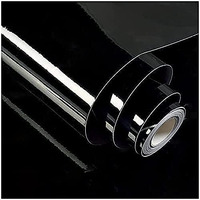 Nareval Plain Wallpaper For Furniture Plain Wallpaper For Kitchen Plain Black Wallpaper Black Wallpaper For Furniture Self Adhesive Wall Sticker (Size 60 * 200 Cm) (Plain Black J1)