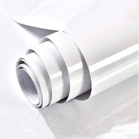 Nareval Plain White Wallpaper White Peel And Stick Wallpaper Self-Adhesive Removable Wallpaper Thicken Waterproof Wallpaper For Kitchen Countertop Cabinet (Size 60 * 200 Cm) (Plain White J3)