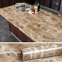 Nareval Brown Wallpaper For Furniture Kitchen Wallpaper Heat Proof Oil Proof Waterproof Wallpaper For Kitchen Self Adhesive Paper For Countertops Furniture Renovated Wallpaper Shelf Paper Marble Effect ( Size 60*200 Cm) (Light Coffee J2)