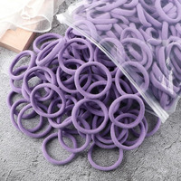 Diversa Seamless Thick Cotton Hair Rubber Bands Durable Elastic Cotton Ties Strechable Ponytail Holders Hair Accessories For Women & Girls (Purple, Pack Of 30 Ps)