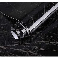 Nareval Marble Wllpaper Granite Waterproof Walpaper Self Adhesive Gloss Vinyl Film Decorative Self Adhesive Paper For Countertops Furniture Wallpaper Shelf Paper Marble Effect (Black Marble Y4)