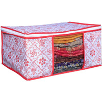 Acnos Premium Metalic Red Design White Chain 1 Piece Non Woven Large Size Cloth Cover Set Pack Of 1