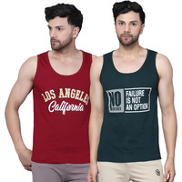 Designer Men Vest Versatile Cotton Sando/Baniyan/Ganji For Boys - Perfect For Gym Workouts, Vacations, And Beaches (In, Alpha, 2Xl, Regular, Bottle Green, Maroon)