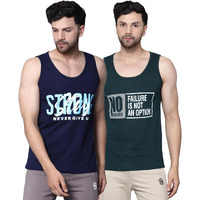 Designer Men Vest Versatile Cotton Sando/Baniyan/Ganji For Boys - Perfect For Gym Workouts, Vacations, And Beaches (In, Alpha, M, Regular, Bottle Green, Navy Blue)