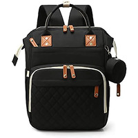 House Of Quirk Diaper Bag Maternity Standard Backpack, Baby Girl Boy Diaper Bag With 16 Pockets Case, Unisex Large Diaper Bag For Travel (Black)
