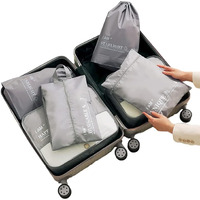 House Of Quirk Polyester 6Pcs Set Travel Organizer Packing Cubes Lightweight Travel Luggage Organizers With Laundry Bag Or Toiletry Bag (Grey), 12 Cm,32Cm