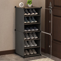 Aysis Shoe Rack Organizer, 36 Pair Shoe Storage Cabinet With Door Expandable Plastic Shoe Shelves For Closet,Heels,Boots,Slippers (6-Shelf, Grey)