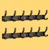 Istar 6 Pin Bathroom Cloth Hooks Hanger Door Wall Bedroom Bathroom Robe Hooks Rail For Hanging Keys,Clothes,Aluminium (Black Pack Of 2)