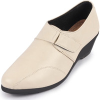 Fausto Fst Fjdwc-7003 Cream-40 Women's Cream Outdoor Fashion Hook And Loop Platform Heel Wedges (7 Uk)