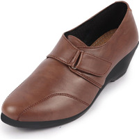 Fausto Fst Fjdwc-7003 Brown-40 Women's Brown Outdoor Fashion Hook And Loop Platform Heel Wedges (7 Uk)