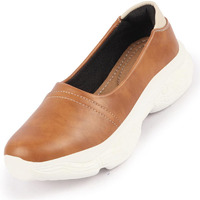 Fausto Women's Outdoor Fashion Stitched Slip On Shoes (Camel, 7)