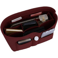 Greensheep Women Felt Purse Organizer Storage Bag For Ladies Handbag Tote Bag Glasses Keys- (Maroon, Slender L, 13.8X3.35X5.9 Inch)