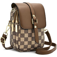 Palay Sling Bag For Women Crossbody Bag For Women Phone Bag Stylish Pu Leather Mobile Cell Phone Holder Pocket Purse Wallet Sling Bag Mini Shoulder Bags (Brown)