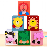 Sillyme Wooden Pencil Box Return Gifts Birthday Party For Kids - 6Pcs | Birthday Return Gifts For Kids | Cute Animal Theme Stationery Placer Eco Friendly Bday Returns Gift Item In Bulk, Multicolor
