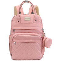 House Of Quirk Diaper Bag Maternity Backpack, Baby Girl Boy Diaper Bag For Dad Mom With Pacifier Case, Unisex Large Diaper Bag For Travel (Duhoi Pink)