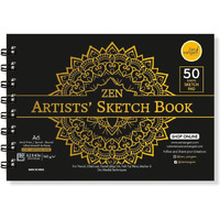 Zen Sangam Artists - A6 Spiral Sketchpad Drawing Notebook - 160 Gsm - Ultra Smooth Surface - 50 Sheets (100 Pages) - Size (14.8X10.5Cm) - Wiro Sketchbook