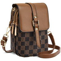Palay Sling Bag For Women Crossbody Bag For Women Phone Bag Stylish Pu Leather Mobile Cell Phone Holder Pocket Purse Wallet Sling Bag Mini Shoulder Bags (Coffee Brown)