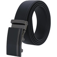 Labnoft Men's Auto Lock Pu Leather Belt (Black, Belt-012-Sg-Black-Xl)
