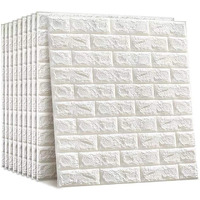 Dobariya Empire Brick Wallpaper - Self Adhesive Pe Foam Brick Design 3D Wall Stickers/Diy Wallpaper For Home Hotel Living Room Bedroom & Caf (70 X 77Cm, Appx. 5.8Sq Feet) White (Pack Of 25)