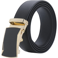 Labnoft Men's Pu Leather Auto Lock Belt (Black, Belt-028-Gl-Black-Xl)