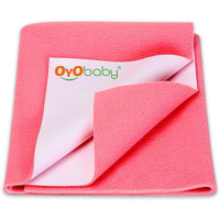 Oyo Baby Waterproof Quick Dry Sheet For Baby| Bed Pad | Baby Bed Protector Sheet For Toddler Children (Small (50Cm X 70Cm), Salmon Rose)