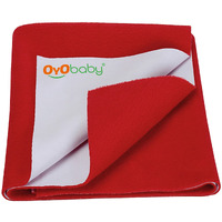 Oyo Baby Extra Absorbent Waterproof Baby Dry Sheet Small Size (70X50Cm) | Quick Dry Sheet For Bed Protector, Soft & Breathable | Red