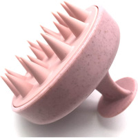 Renesmee Scalp Massager Shampoo Brush, Eco-Friendly Wheat Straw Body With Soft Silicon Bristles, Hair Scalp Scrubber, Scalp Exfoliator | Dandruff Removal, Prevents Hair Loss (Pink)