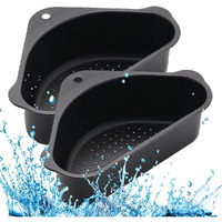 Hakku Sink Basket Strainer, No Drilling Triangular Multifunctional Drain Shelf Kitchen Sink Strainer Holder Multifunctional Box Organizer For Soap, Dishwashing, Sponge Etc (Min 2 Quantity, Black)
