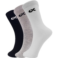 Xjarvis  Texas Premium Socks For Men's Solid Calf Crew Combed Cotton Full Length Formal Official Socks For All Season, Odour Free & Breathable Comfort, Free Size  (White/Grey/Black)