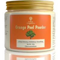 Indus Organics Orange Peel Powder Face Pack | Citrus Aurantium - For Tan Removal, Oil Control, Glowing Skin, Scars Removal, Boosten Collagen, Vitamin C- 120Gm