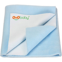 Oyo Baby Extra Absorbent Waterproof Baby Dry Sheet Small Size (70X50Cm) | Quick Dry Sheet For Bed Protector, Soft & Breathable | Blue
