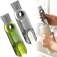 Kunya 3 In 1 Multifunctional Cleaning Brush,3 In 1 Tiny Bottle Cup Lid Detail Brush Straw Cleaner Tools Multi-Functional Crevice Cleaning Brush,Multifunctional Cleaning Brush