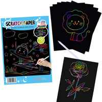 Jellybaby Rainbow Scratch Sheets For Kids A4 Size Scratch Art Magic Doodle Mandala Art Drawing Coloring Paper Black Scratch Paper Note Art And Craft Return Gift For 4 Years And Above